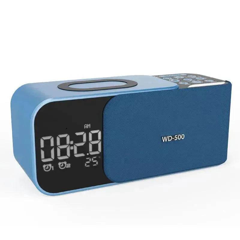 Led Wireless Charging Alarm Clock Fm Radio Bluetooth Speaker With Microphone Temperature Indicator Digital Display Speakers - EX-STOCK Canada