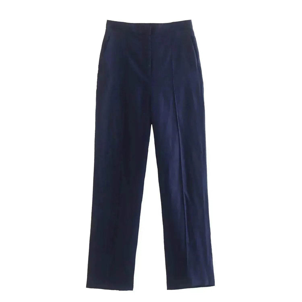 Linen Double Breasted Blazer Vest Straight-leg 3pcs Office Business Formal Pants Suit women - EX-STOCK Canada