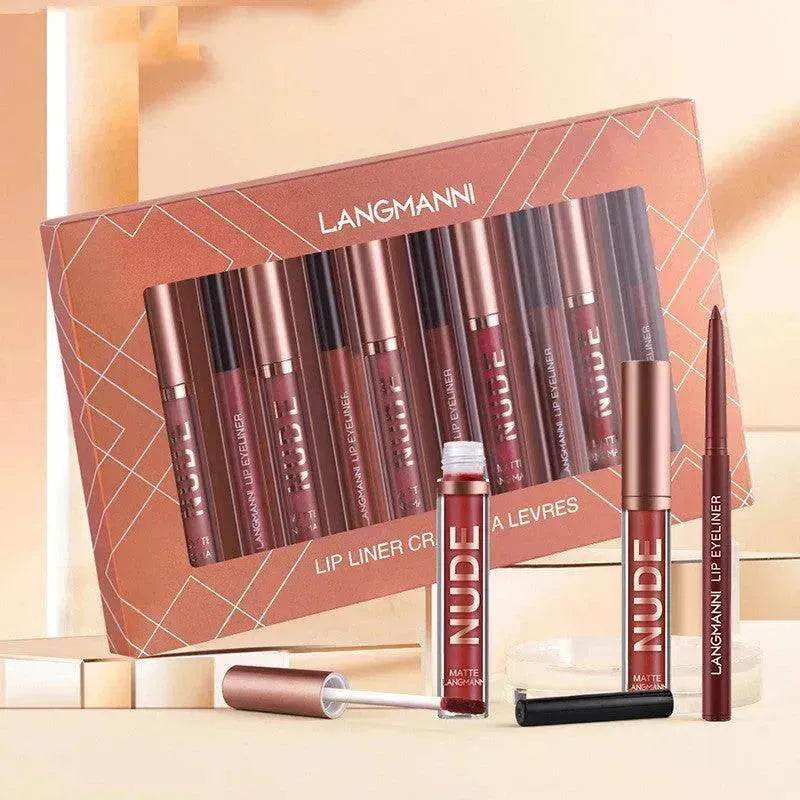 Lip Liner And Lipstick Makeup 12 Pcs Set 6 Matte Lipstick 6 Lip Liner Pens Waterproof Long Lasting Matte Lipstick Beauty Cosmetics Makeup Gift For Girls Lipstick Set - EX-STOCK Canada