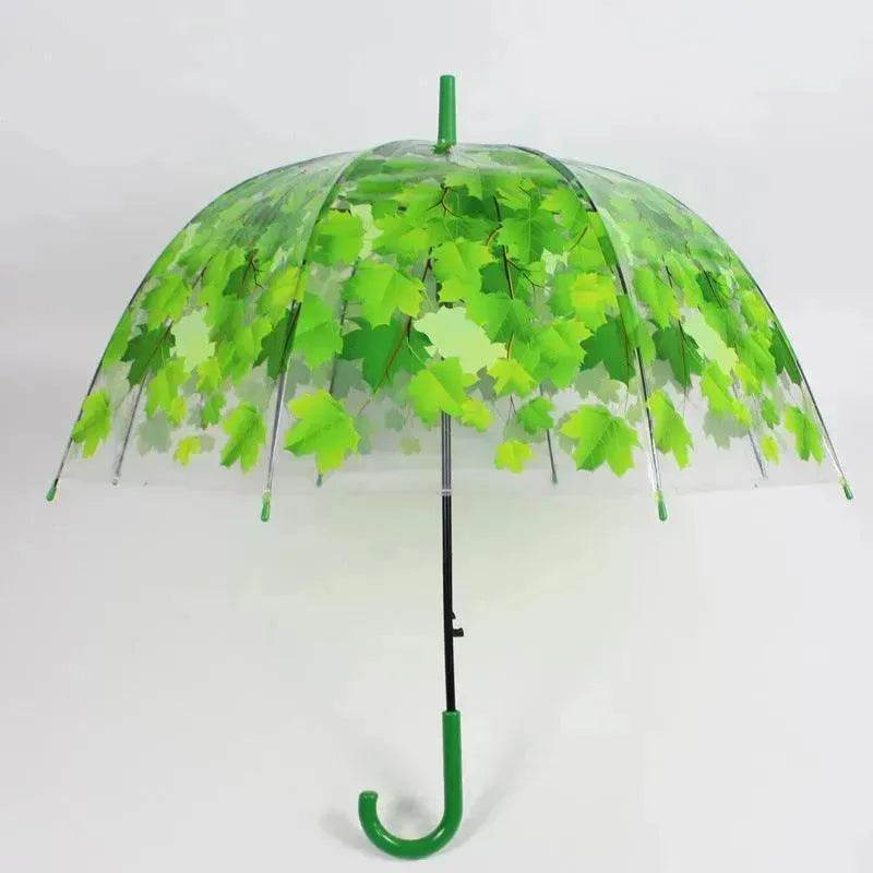 Long Handle Transparent Umbrella Painted Umbrella Maple Leaf Umbrella - EX-STOCK Canada