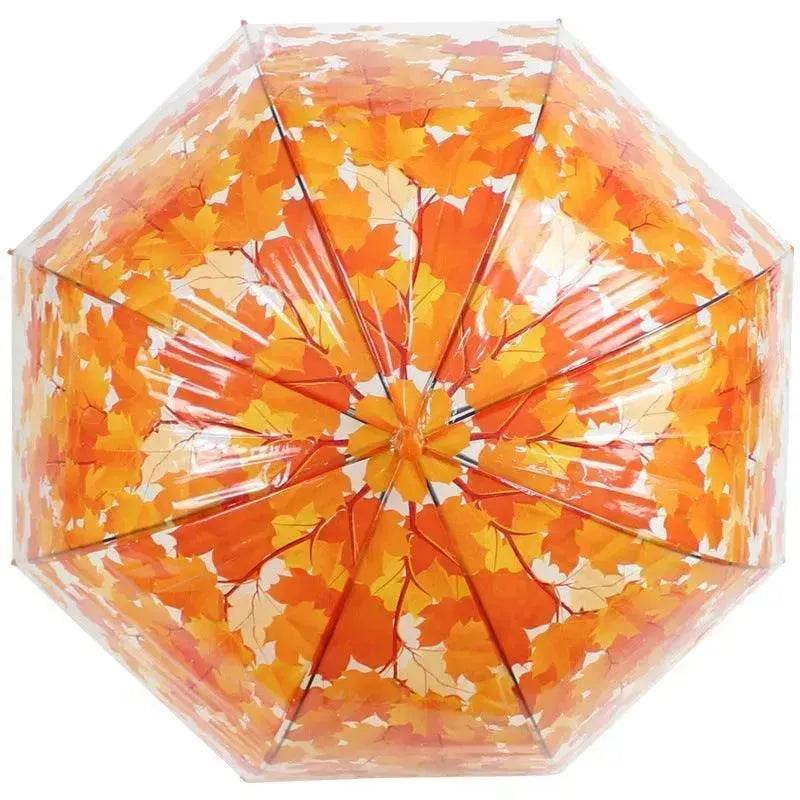 Long Handle Transparent Umbrella Painted Umbrella Maple Leaf Umbrella - EX-STOCK Canada