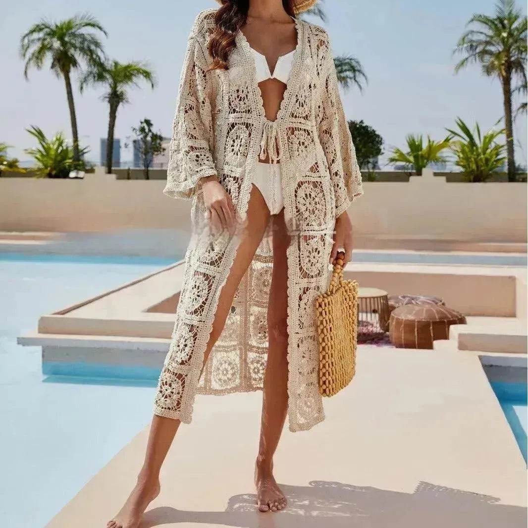 Loose Embroidered Bikini Beach Long Sunproof Wear - EX-STOCK Canada