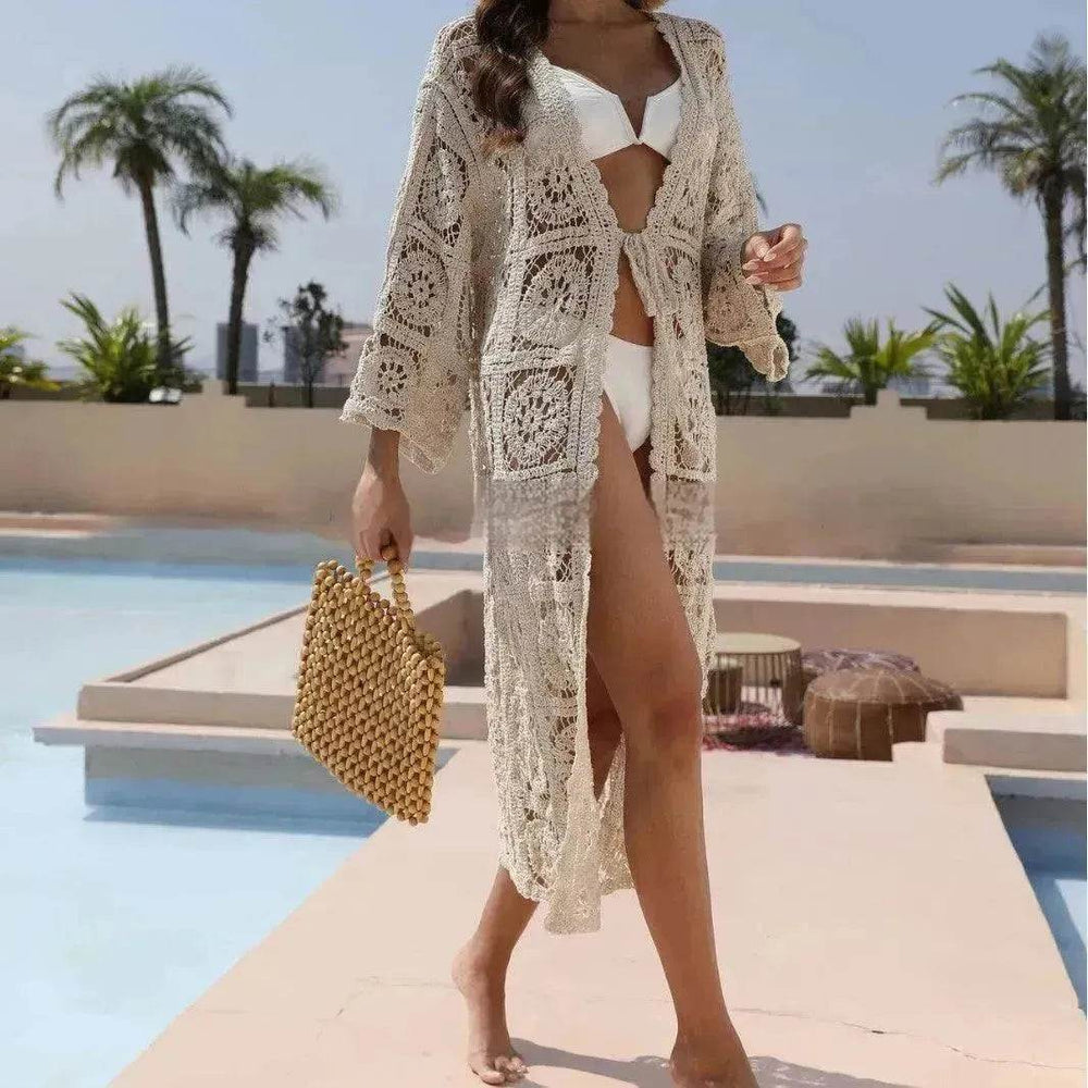 Loose Embroidered Bikini Beach Long Sunproof Wear - EX-STOCK Canada