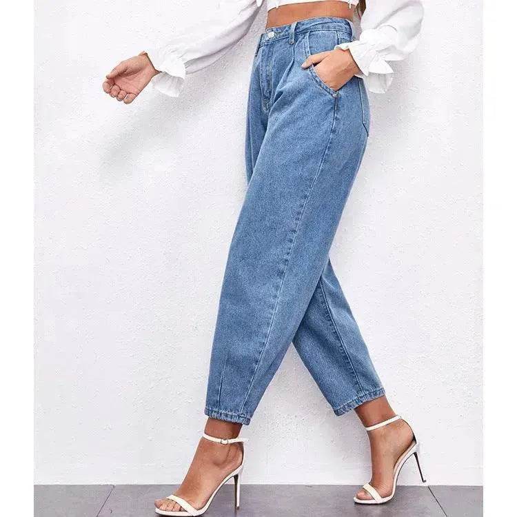 Loose High Waist Washed Daddy Pants Denim Trousers Women - EX-STOCK Canada