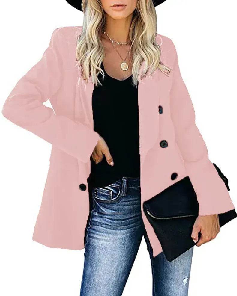 Loose Long-sleeved Knitted Solid Color Sweater - EX-STOCK Canada