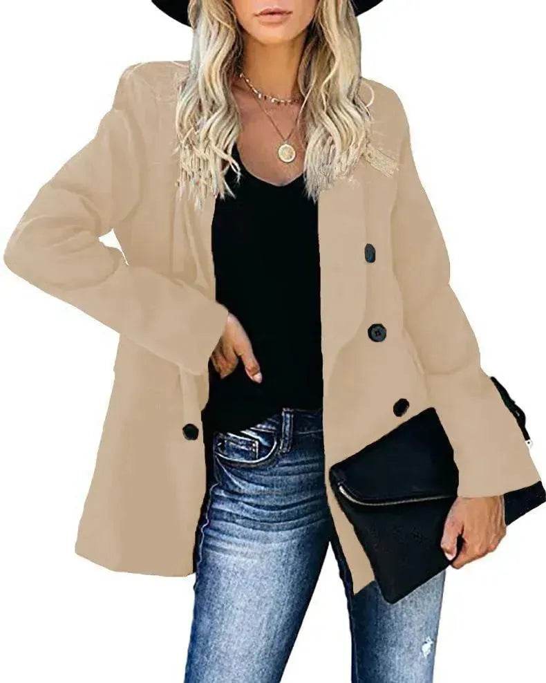 Loose Long-sleeved Knitted Solid Color Sweater - EX-STOCK Canada