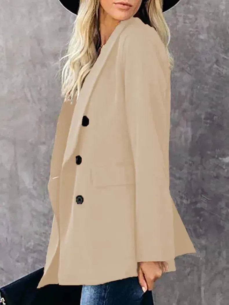 Loose Long-sleeved Knitted Solid Color Sweater - EX-STOCK Canada