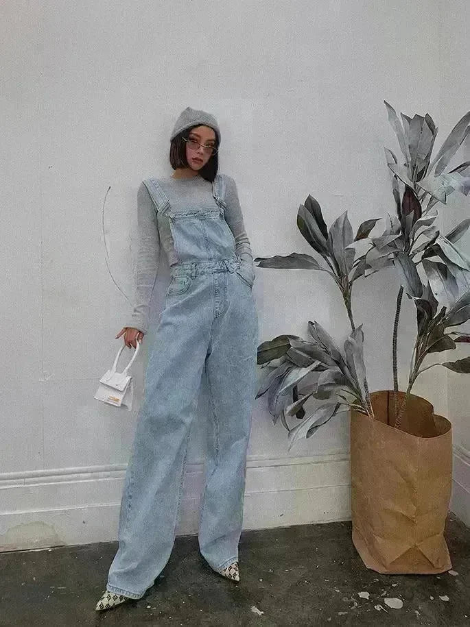 Loose Mopping Denim Overalls Trousers Women - EX-STOCK CANADA