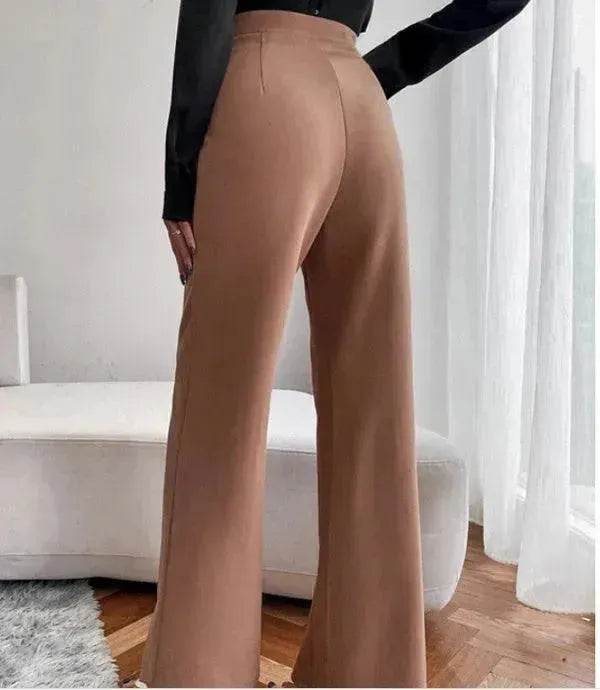 Loose Straight Pants Women High Waist Casual Trousers - EX-STOCK Canada