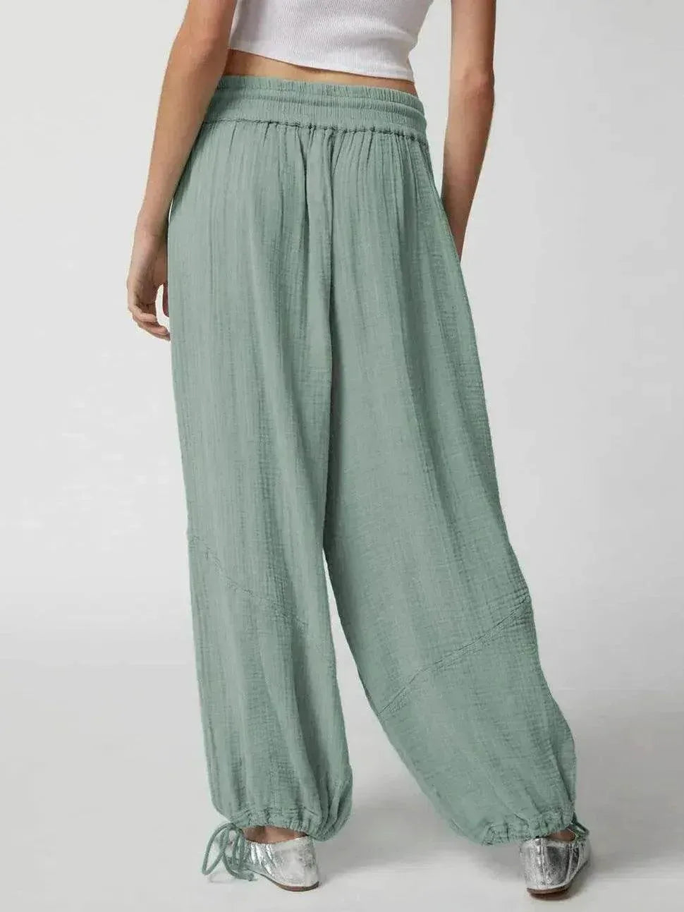 Loose Wide Leg Pants Women Drawstring Leggings Trousers - EX-STOCK CANADA