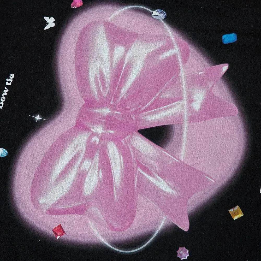 Love Heart Bow Tie Printed Short Sleeve - EX-STOCK Canada