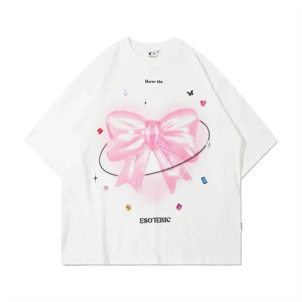 Love Heart Bow Tie Printed Short Sleeve - EX-STOCK Canada