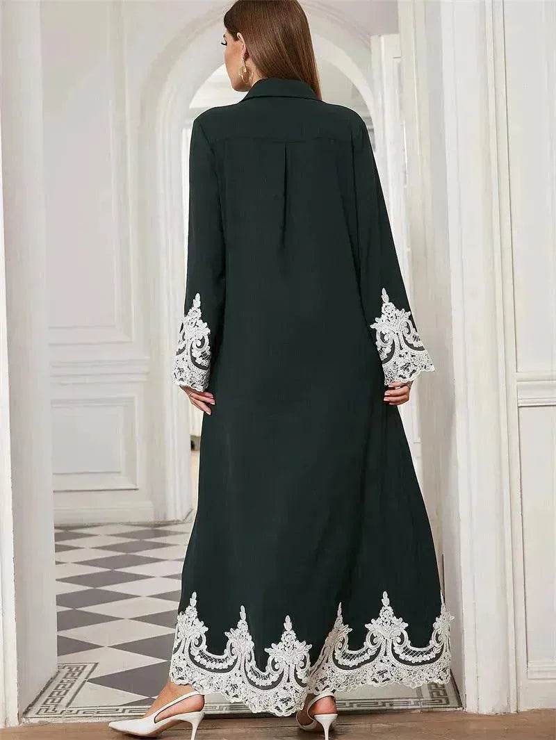 Luxurious Embroidered Blouse Lace Cardigan Dress for Beautiful Arab Dubai Turkey Middle Eastern Women - EX-STOCK Canada