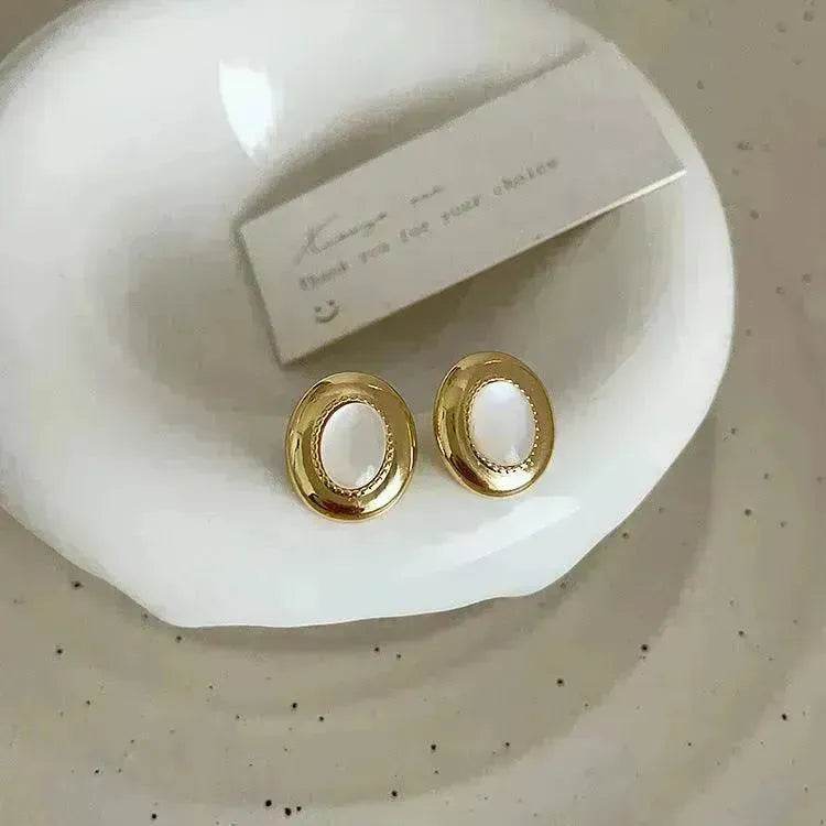Luxury French Retro Tiger eye Metal Stud Earrings For Women Weeding Earrings - EX-STOCK Canada