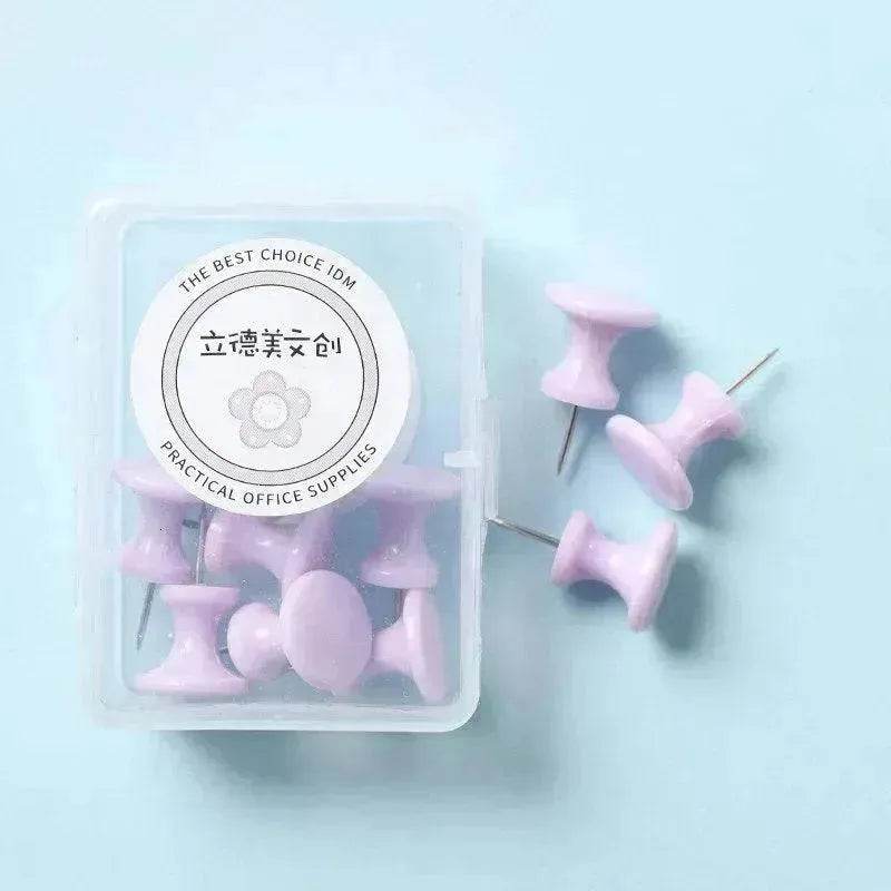 Macaron Color Boxed Push Pin Simple Creative Large Small Size Plastic Pushpin Office Supplies - EX-STOCK Canada