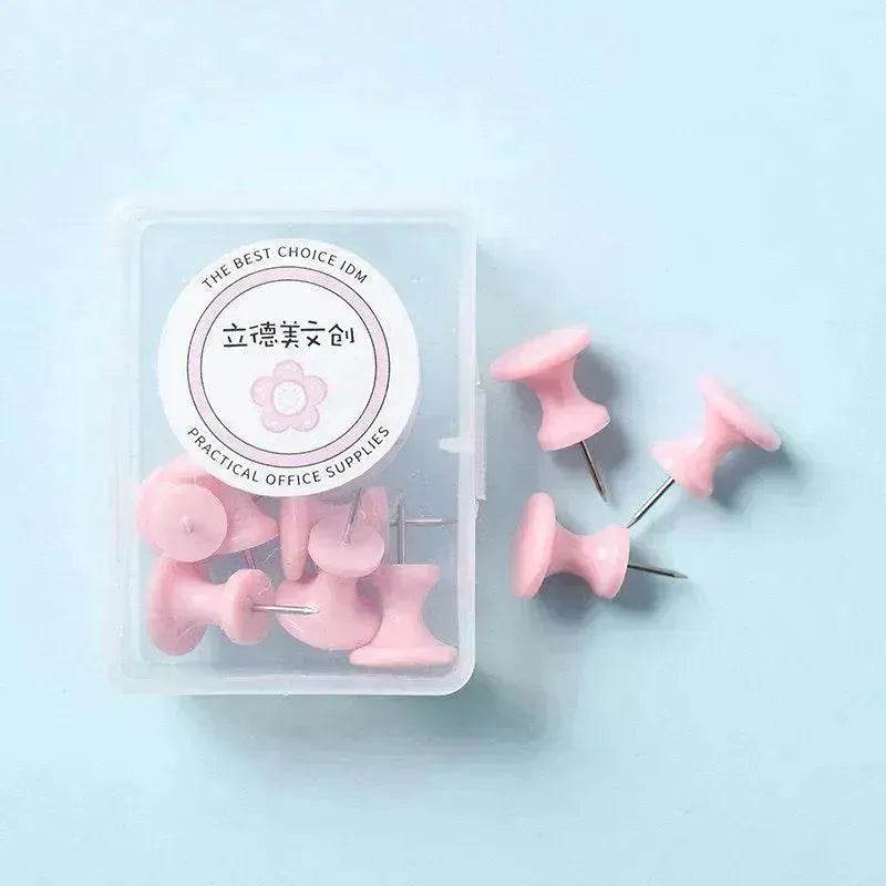 Macaron Color Boxed Push Pin Simple Creative Large Small Size Plastic Pushpin Office Supplies - EX-STOCK Canada