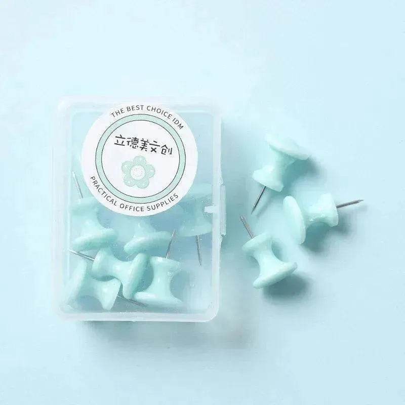 Macaron Color Boxed Push Pin Simple Creative Large Small Size Plastic Pushpin Office Supplies - EX-STOCK Canada