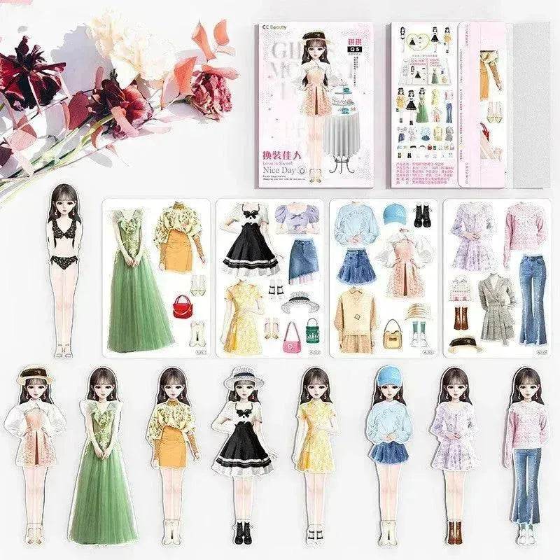 Magnetic Baby Girl Dressing Stickers Baby Clothing Stickers Book Toys - EX-STOCK Canada
