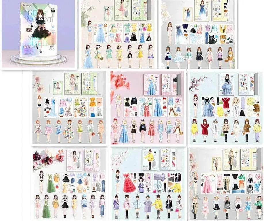 Magnetic Baby Girl Dressing Stickers Baby Clothing Stickers Book Toys - EX-STOCK Canada