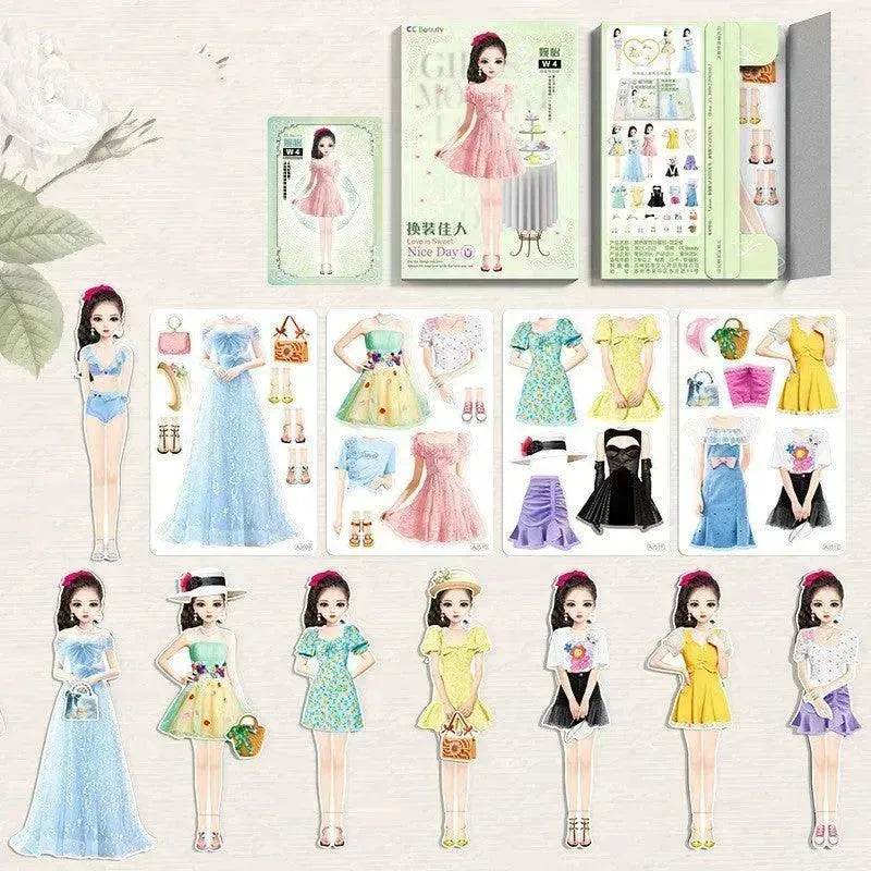 Magnetic Baby Girl Dressing Stickers Baby Clothing Stickers Book Toys - EX-STOCK Canada