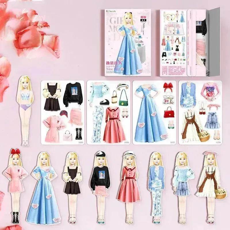 Magnetic Baby Girl Dressing Stickers Baby Clothing Stickers Book Toys - EX-STOCK Canada