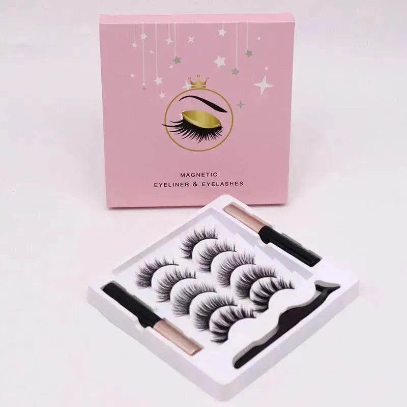 Magnetic Eyelashes Eyeliner Set Long Lasting False Mink Waterproof Eye Lashes Extension Reusable Beauty Makeup Tool - EX-STOCK Canada