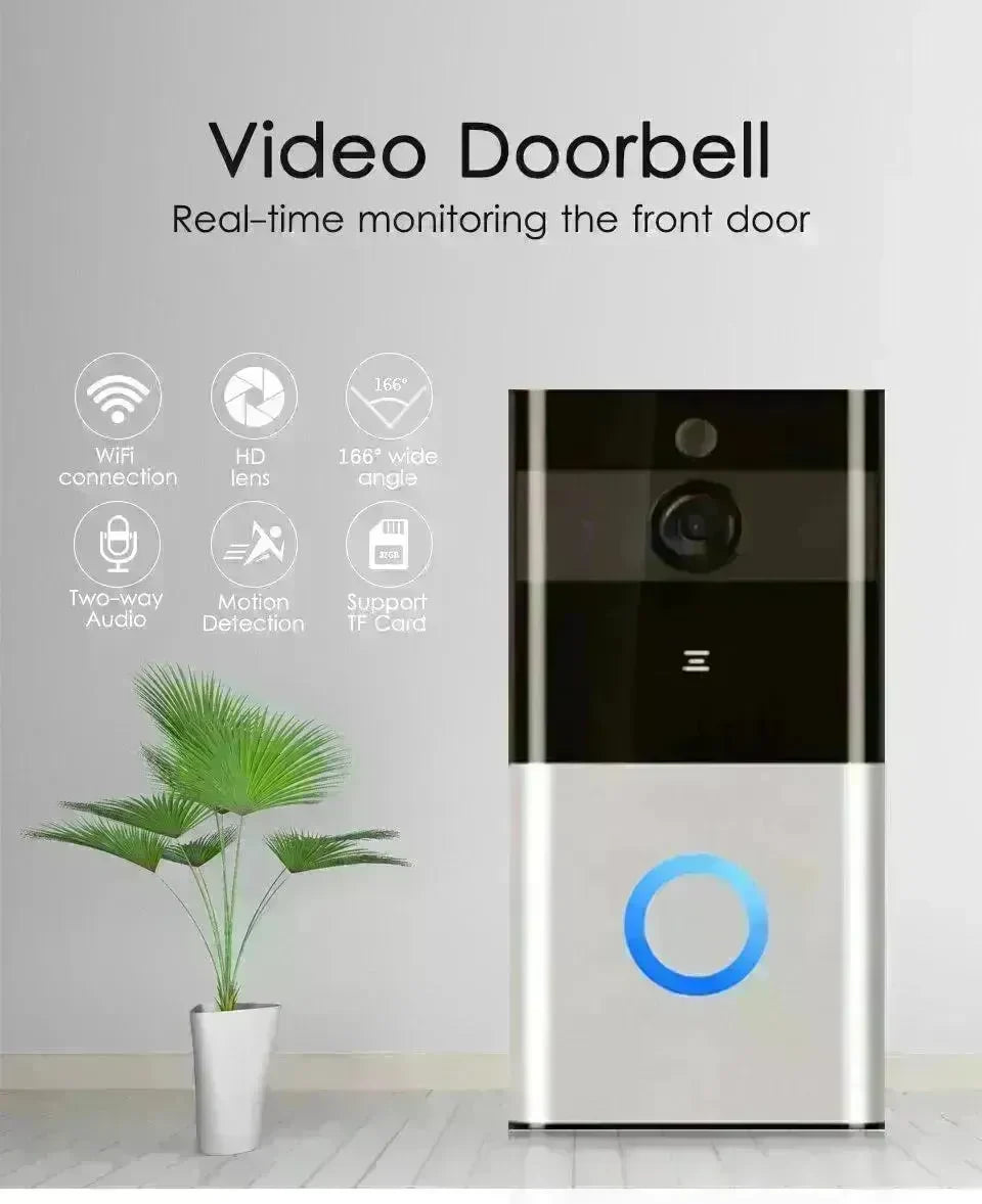 Marlboze 720P WIFI Visual Doorbell Wireless Intercom Doorbell PIR Motion Detection Night View SD card Video Smart Doorbell Ring - EX-STOCK CANADA