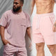 Men's Classy Summer Casual T-shirt Shorts Suit - EX-STOCK Canada