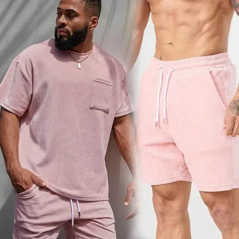 Men's Classy Summer Casual T-shirt Shorts Suit - EX-STOCK Canada