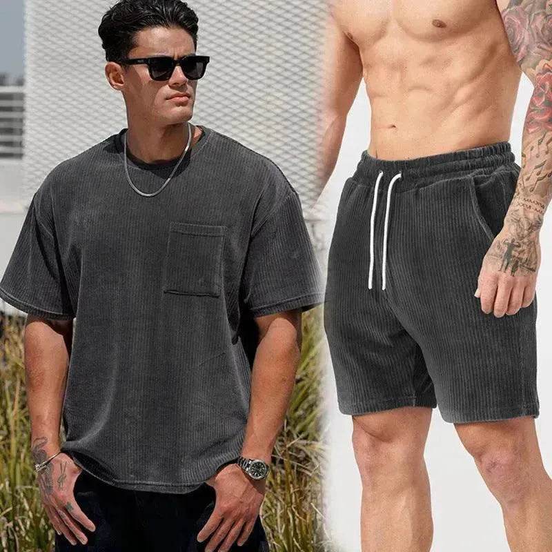 Men's Classy Summer Casual T-shirt Shorts Suit - EX-STOCK Canada