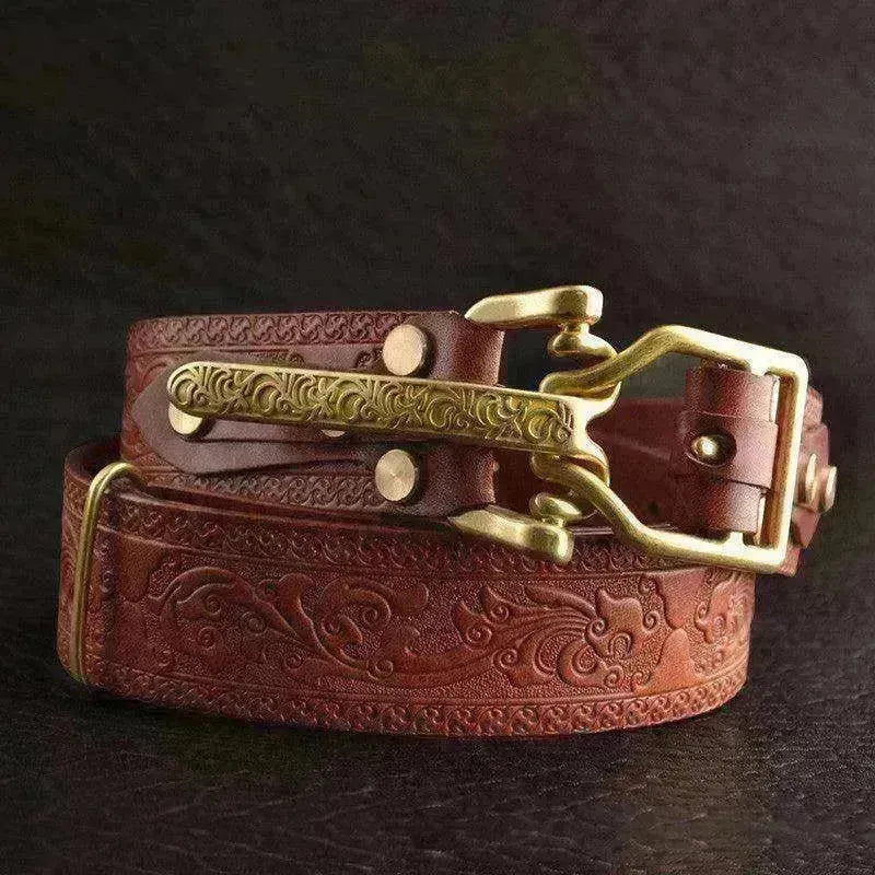 Men's Leisure Leather Belt With Woven Pattern - EX-STOCK CANADA