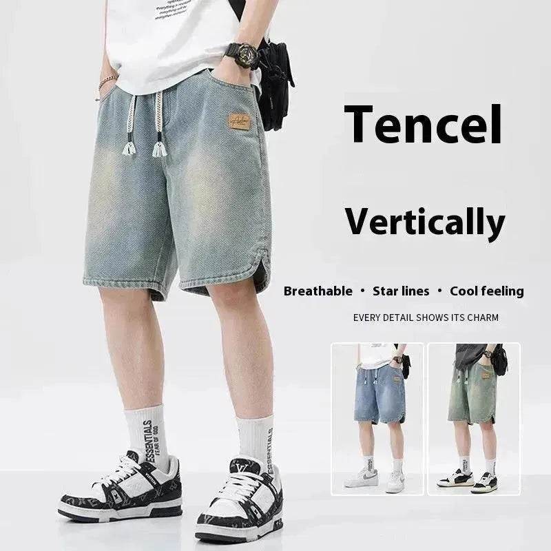 Men's Loose Casual Starry Sky Pattern Denim Shorts - EX-STOCK Canada