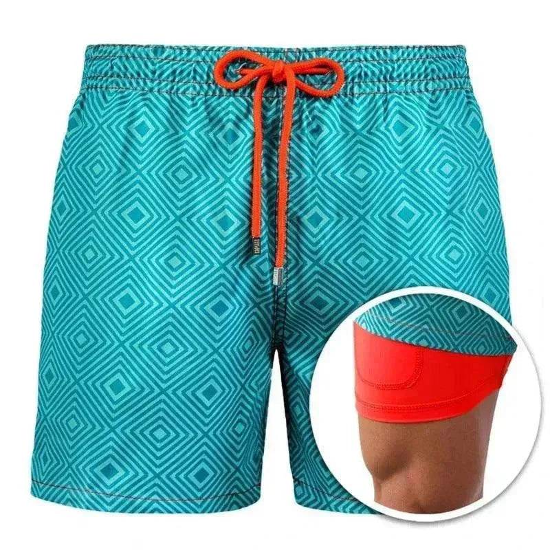 Men's Printed Beach Shorts Sports Double Layer Shorts Summer - EX-STOCK Canada