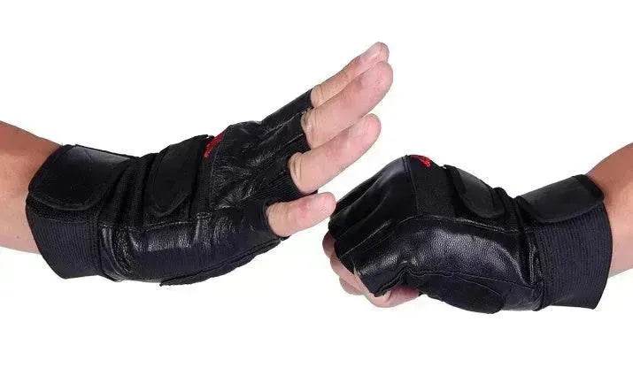 Men's PU Leather Motorcycle Riding Weight Lifting Gym Workout Outdoor Fingerless Glove - EX-STOCK Canada