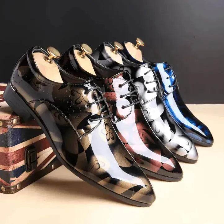 Men's shoes, large size, business casual shoes, men's shoes, bright leather, men's shoes, dress shoes - EX-STOCK Canada