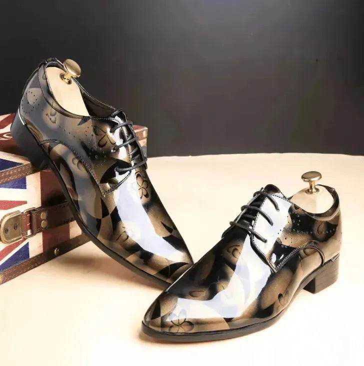 Men's shoes, large size, business casual shoes, men's shoes, bright leather, men's shoes, dress shoes - EX-STOCK Canada