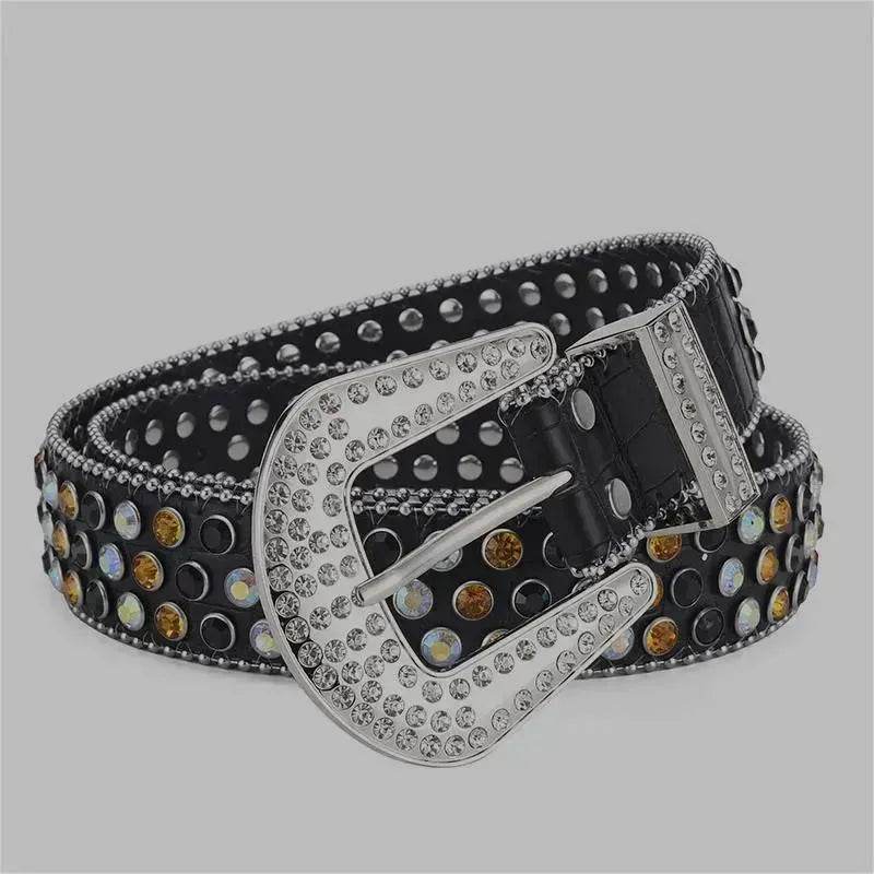 Men Women Alloy Belt Punk Rock Rivet Rhinestone - EX-STOCK Canada