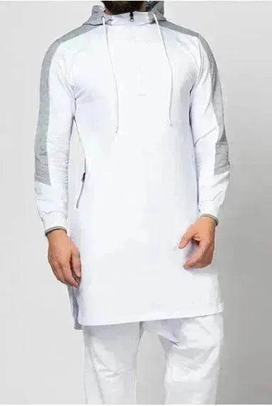 Fashionable and Elegant Mens Colorblock Robe Arab Zip Pocket Sweatshirt Moroccan Men's Jalabiya - EX-STOCK Canada