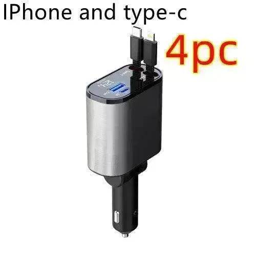 Metal Car Charger 100W Super Fast Charging Car USB And TYPE-C Adapter - EX-STOCK Canada