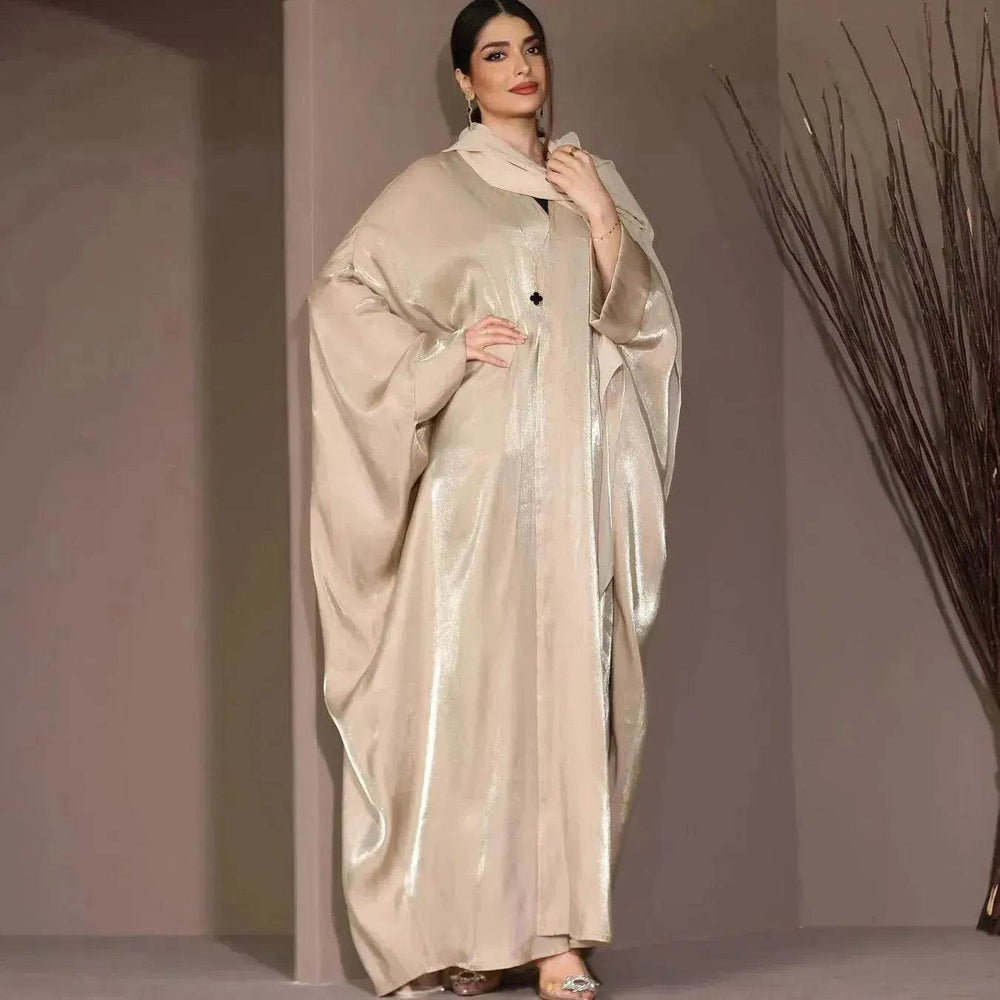Middle East Arab Fashion Bright Silk Satin Robe Women's Clothing - EX-STOCK Canada