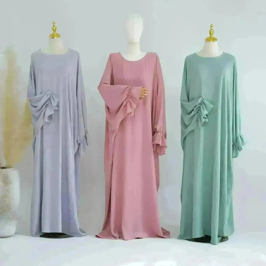 Middle East Dubai Turkey Solid Color Dress Leisure - EX-STOCK CANADA