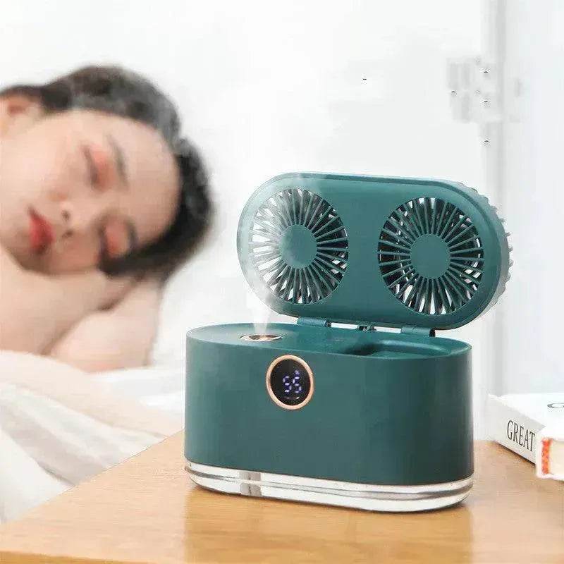 Mini Air Conditioner Fan Air Cooler USB Portable Table Top Desktop Fan Cooling with 3 Wind Speed LED Light for Home Office - EX-STOCK Canada