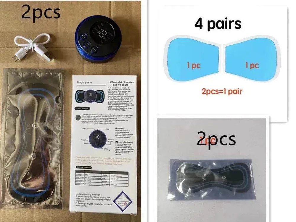 Mini Massage Pad Smart LCD Display Electrotherapy Massager Cervical Spine Waist Back Butterfly Instrument Pocket - EX-STOCK Canada