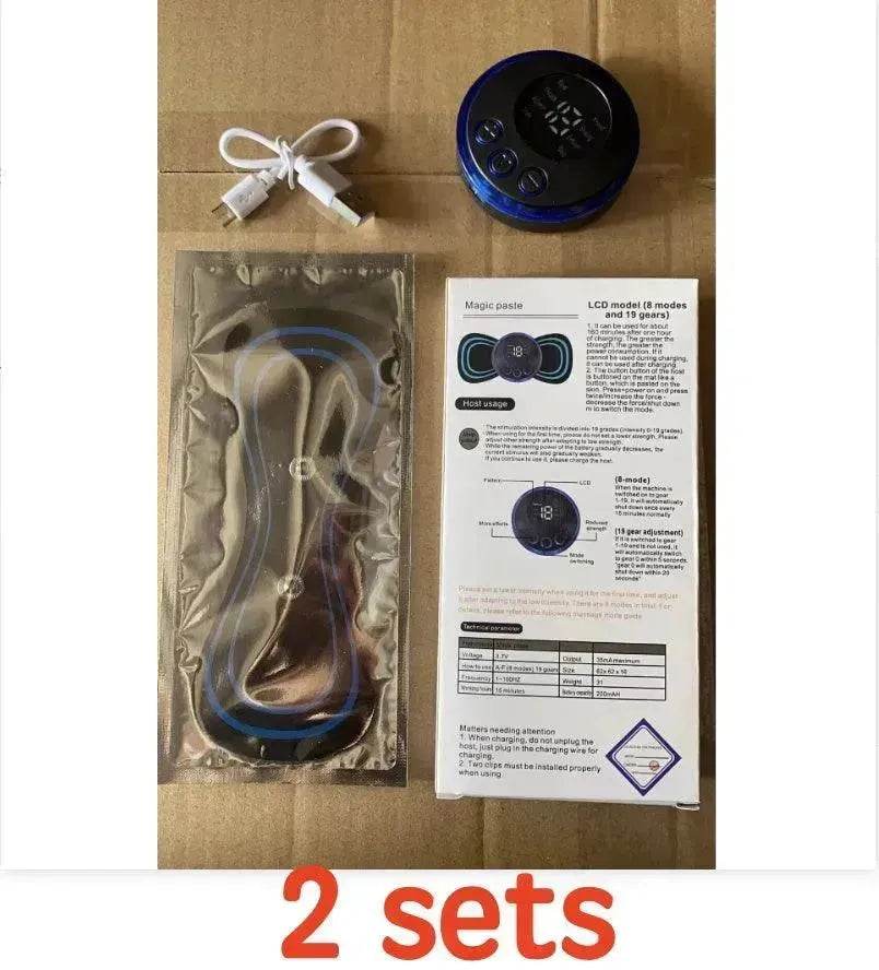 Mini Massage Pad Smart LCD Display Electrotherapy Massager Cervical Spine Waist Back Butterfly Instrument Pocket - EX-STOCK Canada