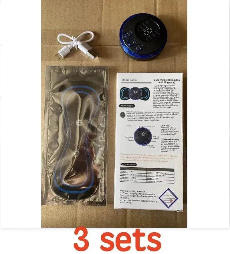 Mini Massage Pad Smart LCD Display Electrotherapy Massager Cervical Spine Waist Back Butterfly Instrument Pocket - EX-STOCK Canada