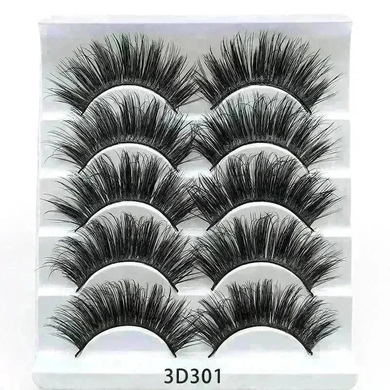 Mink False Eyelashes 3D False Eyelashes Five Pairs Of Soft Cotton Stalk Eyelashes - EX-STOCK CANADA