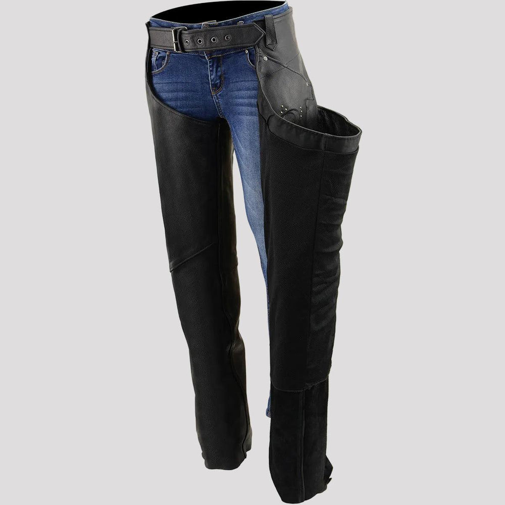 BOL/Open Road Chap in pelle da donna con design a ala in pelle scamosciata