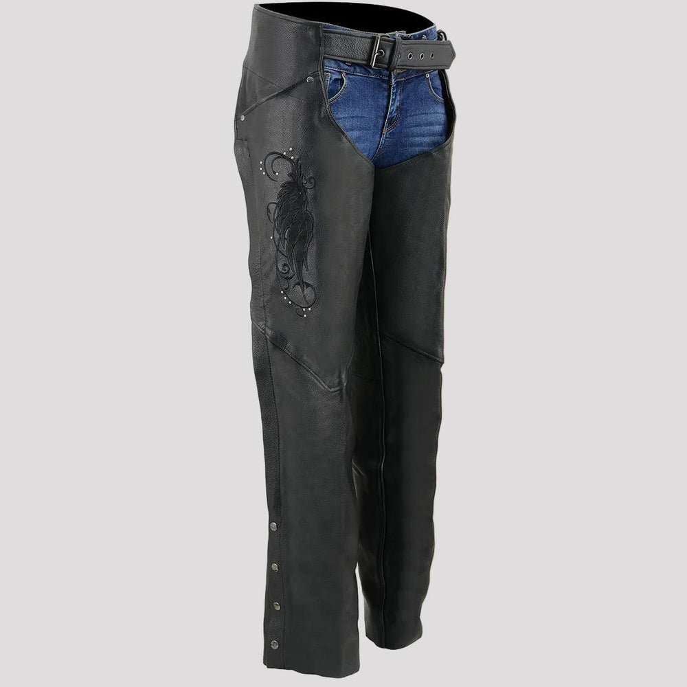 BOL/Open Road Chap in pelle da donna con design a ala in pelle scamosciata