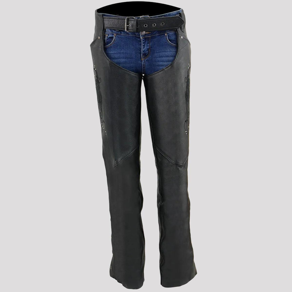BOL/Open Road Chap in pelle da donna con design a ala in pelle scamosciata