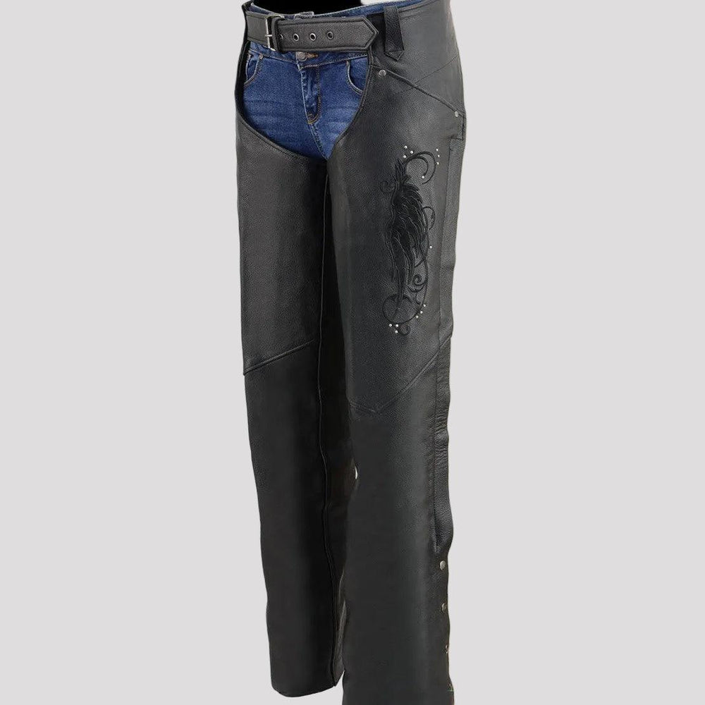 BOL/Open Road Chap in pelle da donna con design a ala in pelle scamosciata